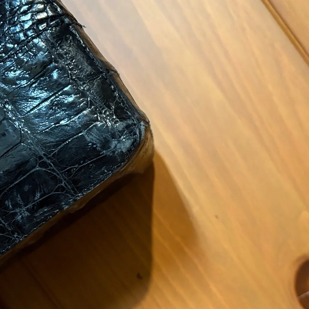 Nancy Gonzalez Glossy Black Crocodile Satchel - Picture 5 of 11